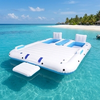 Plateforme flottante gonflable en PVC pour 4 personnes, personnalisable, pour plage, piscine, fêtes aquatiques, usage extérieur