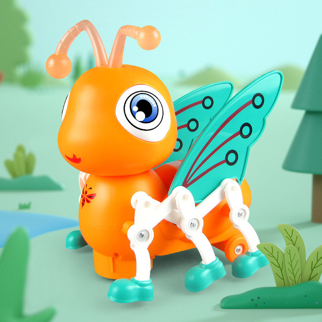 Educational BO Cute Electric Bees Toy Plastic Children's Flapping wings Walking Bee Animal Model Toy With Light and Music