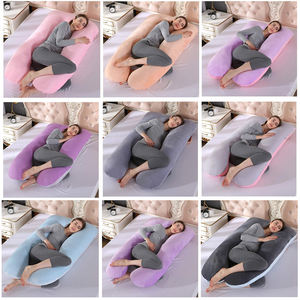 Almohada de Embarazo y Maternidad en Forma de U Grande con Funda Desmontable de Terciopelo Gris para Soporte de Cuerpo y Vientre para Adultos - Product Image 6