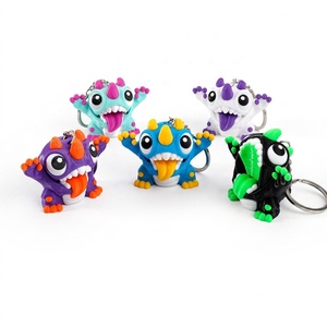 Porte-clés monstre mignon imprimé en 3D multicolore avec langue dégagée, adorable pendentif style dinosaure pour accessoires de jouets personnalisés et tendance - Product Image 2