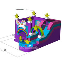 Château gonflable licorne pour enfants avec piscine et toboggan, location commerciale pour fêtes