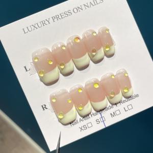 Uñas Postizas en Oferta, Forma Ataúd, Bailarina, Ovaladas, con Diamantes Brillantes, Uñas Artificiales Hechas a Mano, Precio al por Mayor - Product Image 2