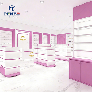 Service de conception 3D gratuit, perruques, design de <span class=keywords><strong>magasin</strong></span> de cosmétiques, présentoir personnalisé de style européen pour <span class=keywords><strong>magasin</strong></span> de produits de beauté rose - Product Image 4