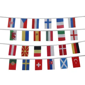 2023 drapeaux de football en polyester, 14x21CM, banderoles de fête, drapeaux décoratifs de bar