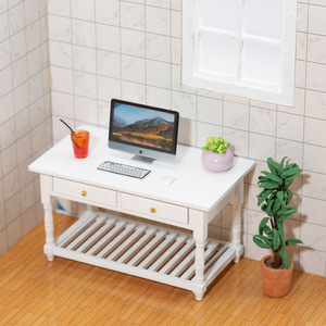 Muebles de mesa de comedor de madera 1:12, modelo de juguete DIY para casa de muñecas, accesorios para jugar y comer, adornos y regalos - Product Image 4