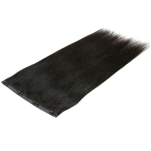 Highknight PU <span class=keywords><strong>Invisible</strong></span> Clip en extensiones de cabello 100% cutícula alineada cabello humano hueso recto sin costuras Clip en extensión de cabello - Product Image 5