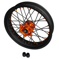 Roues à rayons de moto en alliage anodisé noir mat de 17 pouces à 36 rayons, roues Supermoto pour KTM EXC SXF SX 250 300 450