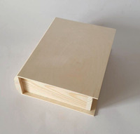 Scatola in Legno Non Finita con Coperchio per Decoupage, Contenitore in Legno Grezzo per Progetti Creativi