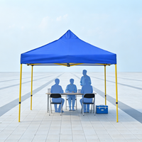 Abri de stand alimentaire coupe-vent et imperméable 3x3M (10x10ft) avec structure en fer jaune pour snack, barbecue, restauration, kiosque et stand commercial extérieur
