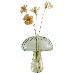 Table Decoration Vase Custom Creative Design Colorful Mushroom Vase Home Wedding Candle Jars Bottom Europe Glass Dome Flower