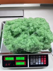 Competitive Price 7D*64MM Green Color HCS RPSF Recycled Hollow Conjugated Silicone Filling Stuffing Polyester Staple Fiber - Product Image 2