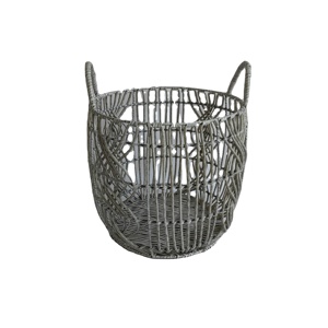 Custom Price Woven Plastic Laundry Storage Basket Kitchen Storage Baskets Organizer With Handle
