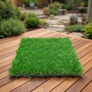 The turf tile 300 x 300 mm easy install waterproof no tools interlocking <b>deck</b> tiles decoring balcony garden way indoor outdoor - Product Image 2