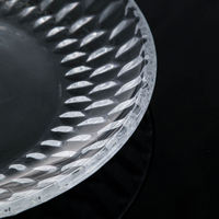 Couverture en verre bombé à découpe diamantée avec plateau de service – Plateau à dessert en verre durable et écologique pour la restauration et les hôtels
