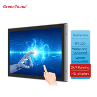 GreenTouch Monitor de pantalla táctil capacitiva de 15,6 "Marco abierto Android PC Controlador táctil 3M Interfaz USB HD Linux Operar Negocios