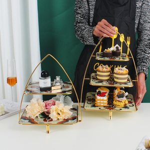 Dessert Display <strong>Stand</strong> Cake Decorating <strong>Food</strong> Dessert Three <strong>Tier</strong> Glass Cake <strong>Stand</strong> for Birthday Wedding Party - Product Image 4