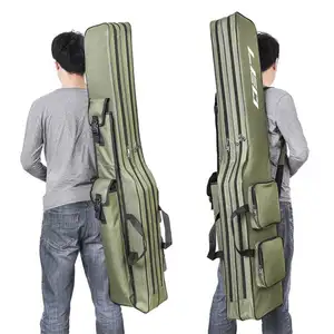 1.3m Portable Folding Fishing Rod Bag 2 Layer Fishing Pole Gear Tool Storage Case Backpack Fishing Equipment