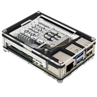 Bssy Nouveau Raspberry Pi 5 Modèle 8 Go de RAM BCM2712 Ordinateur Linux Kits de développement de carte mère USB-C Boîtier acrylique transparent noir