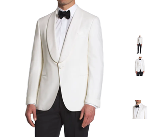 Italian Designers Double Breasted Plus Size Slim Fit Business Luxury Men's 2-Piece Wedding Tuxedo <b>Suit</b> 100% Wool - Product Image 2