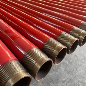 Tuyau en acier recouvert de plastique rouge, tuyau en acier au carbone anti-corrosion avec revêtement en poudre époxy rouge pour la lutte contre l'incendie, l'alimentation en eau - Product Image 1