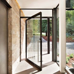 Portes de véranda pivotantes en aluminium et verre, grandes et étanches, pour résidence - Product Image 6
