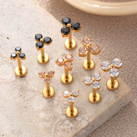 Anting-anting tusuk gaya Push Pin F136 Titanium, cincin bibir, perhiasan tindik modis. Silakan minta katalog.