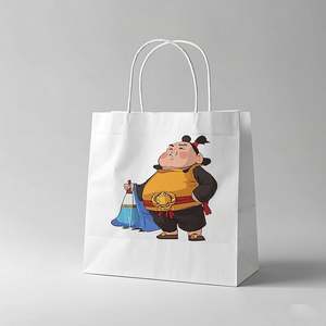 Sacs cadeaux de luxe écologiques KM pour boutique de cosmétiques, motif Ne Zha imprimé, sacs de shopping en papier kraft épais, prix de gros - Product Image 4