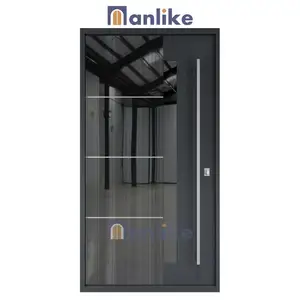 Anlike American Style Contemporary Entry Main Entrance Wooden Modern Front Doors For Houses Exterior Main Pivot Door