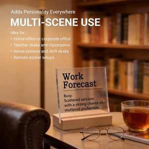 Divertido letrero acrílico portátil para decoración de oficina, pronóstico del tiempo, regalos de broma para compañeros de trabajo, cita sarcástica para el lugar de trabajo - Product Image 6