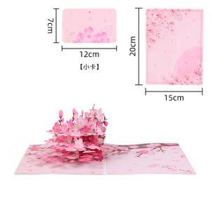 Carte de vœux 3D <span class=keywords><strong>pop</strong></span>-up en forme de fleur de cerisier, faite à la main, en papier découpé, pour la fête des mères, anniversaire de maman, cadeau d'anniversaire - Product Image 6