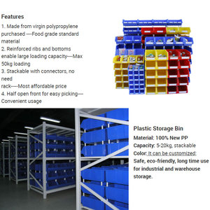 100% новый материал, пластиковые штабелируемые контейнеры для хранения мелких деталей, контейнеры для пластиковых полок - Product Image 4