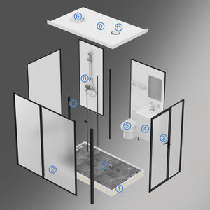 All in One Factory <strong>Made</strong> Customized Walk-in <strong>Ready</strong> <strong>Made</strong> Shower Rooms with Touch Screen Controller Panel Steam Shower - Product Image 4