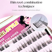 Yelix Bulu Mata Palsu Pre-cut Self-adhesive Diy Cluster Lashes C D Grosir Bulu Mata Segmen Bulu Mata Tempel Press on Cluster Lashes