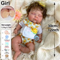 30 cm Silikon-Figur Reborn-Babypuppe mit Üppigem Körper und Haartransplantation, Begleiterpuppe für Kinder