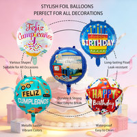 Ballons en aluminium de 18 pouces « Joyeux Anniversaire » avec motif oreilles anglaises, écologiques, durables, pour décorations de fête, 6 couleurs