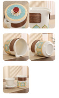 Ensemble de tasses à thé chinoises de luxe, portable, en porcelaine, ensemble de théière chinoise Kung Fu avec sac cadeau