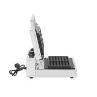 Nouvelle Machine Commerciale Électrique 1300W pour Mini Gaufres Belges, 2 Pièces, Carrée, en Acier Inoxydable, Portable, pour Snacks et Pâtisseries