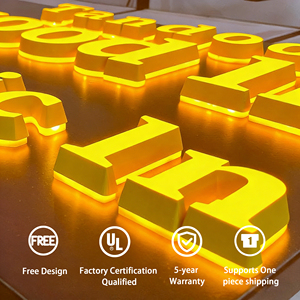 户外3D发光二极管字母定制照明亚克力标志点亮商业商店商店标志招牌制造商供应商耐用 - Product Image 5