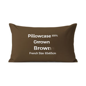 Funda de almohada 100% algodón marrón tamaño francés 65x65cm - Product Image 3