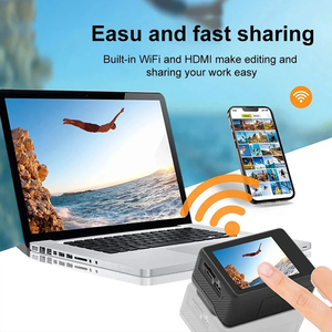 Không thấm nước hành động máy ảnh 4K 60fps 2 inch cảm ứng màn hình Kép WIFI + Điều khiển từ xa 4x zoom vlog video thể thao máy ảnh - Product Image 3