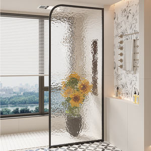 Mampara de Ducha de Estilo Crema, Aleación de Aluminio, Vidrio Templado Translúcido, Hecha a Mano, Separación de Zonas Secas y Húmedas, <span class=keywords><strong>para</strong></span> Cuarto de Maquillaje - Product Image 1