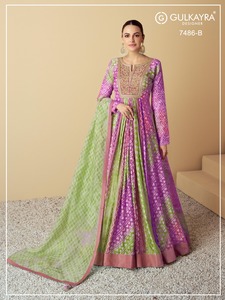 Organza suave con impresión digital, vestido Anarkali para Festival y fiesta, vestido de novia disponible a granel - Product Image 2