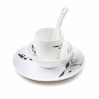 Service de table en mélamine motif paysage chinois avec peinture Village aquatique, ensemble assiettes et bols à motif paysager pour usage domestique CE