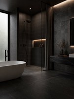 Carreaux aspect pierre calcaire style Wabi-sabi 600x1200, carreaux muraux et de sol effet pierre pour salle de bain avec texture artistique R10 antidérapant