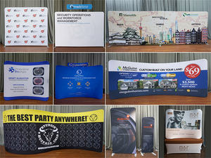 Support de toile de fond portable écologique sur mesure de 3 m avec impression numérique, bannière en tissu tendu pour mur d'affichage média d'exposition - Product Image 2