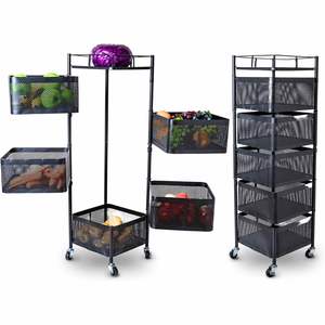 Multilayer Bathroom Rotating <b>Storage</b> <b>Rack</b> <b>Kitchen</b> 2/3/4/5 Tier Floor Round Vegetable Fruit <b>Storage</b> Shelf <b>Rack</b> - Product Image 1