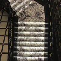 Escalier en colimaçon de luxe en marbre blanc lilas pour maison personnalisée, design d'intérieur pour petits espaces
