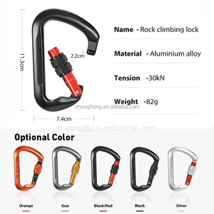 Mousqueton à visser UIAA personnalisé en usine, 30kN, pour l'alpinisme, en aluminium 7075, mousqueton à clip pour activités, crochet rapide - Product Image 2