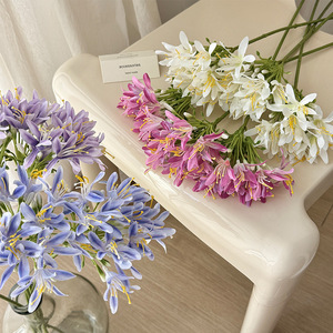 Centro <span class=keywords><strong>de</strong></span> Mesa <span class=keywords><strong>de</strong></span> Alta Gama con <span class=keywords><strong>Flores</strong></span> Artificiales <span class=keywords><strong>de</strong></span> Agapanto Africano, Decoración para Bodas y Hogar, Color Morado - Product Image 4