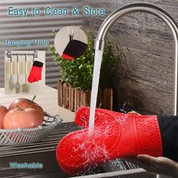 Gants isolants en silicone haute température antidérapants pour four à micro-ondes, cuisson, barbecue et cuisine